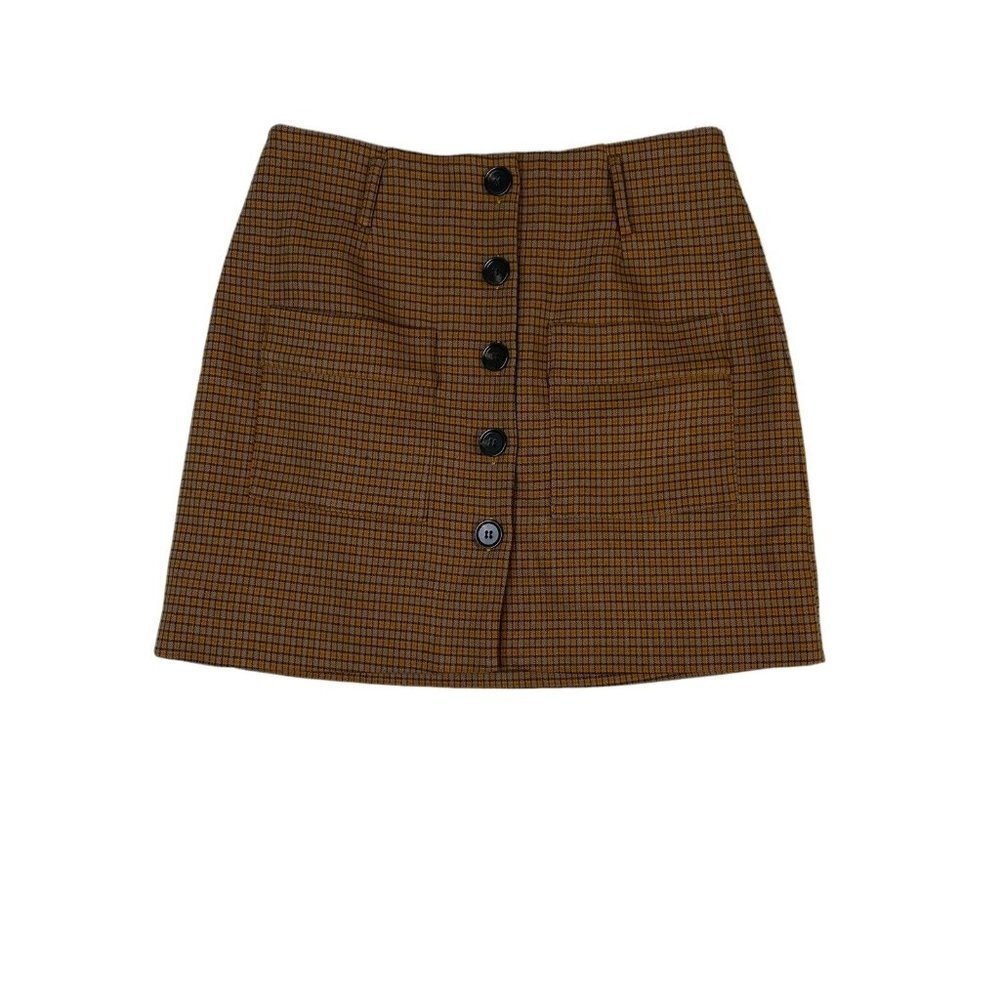 The Korner Woman’s Plaid Button Up Lined Skirt‎ w/ Pockets SZ 4